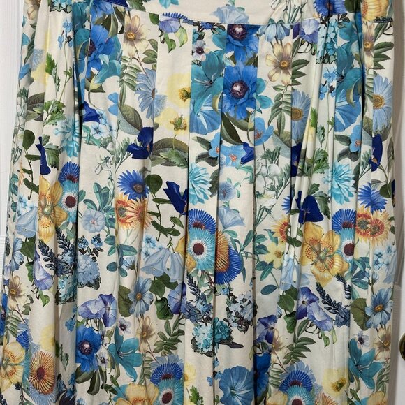 Talbots Pleated Floral skirt size 18 women, multicolor with ivory background - Picture 6 of 6